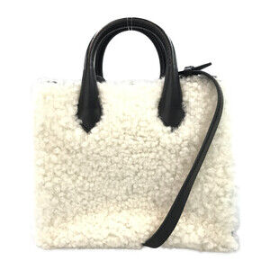 Balenciaga handbag Crossbody body shoulder bag shearling White